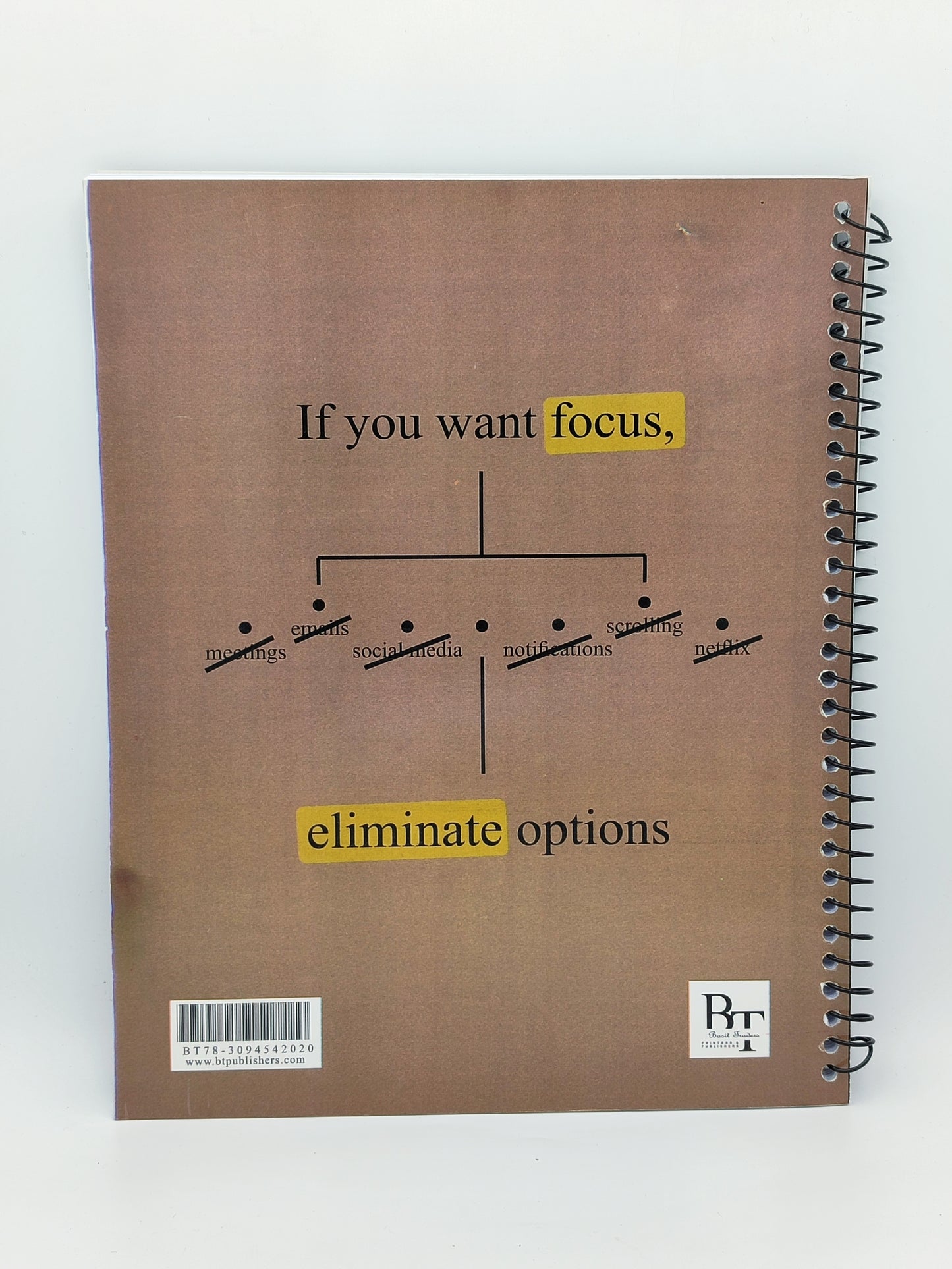Subject Notebook “If You Want To Focus Eliminate Options”