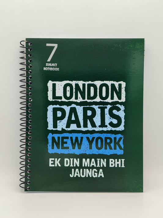 Subject Notebook B4 "London Paris New York "